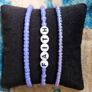 "Faith" Beaded Bracelet Stack